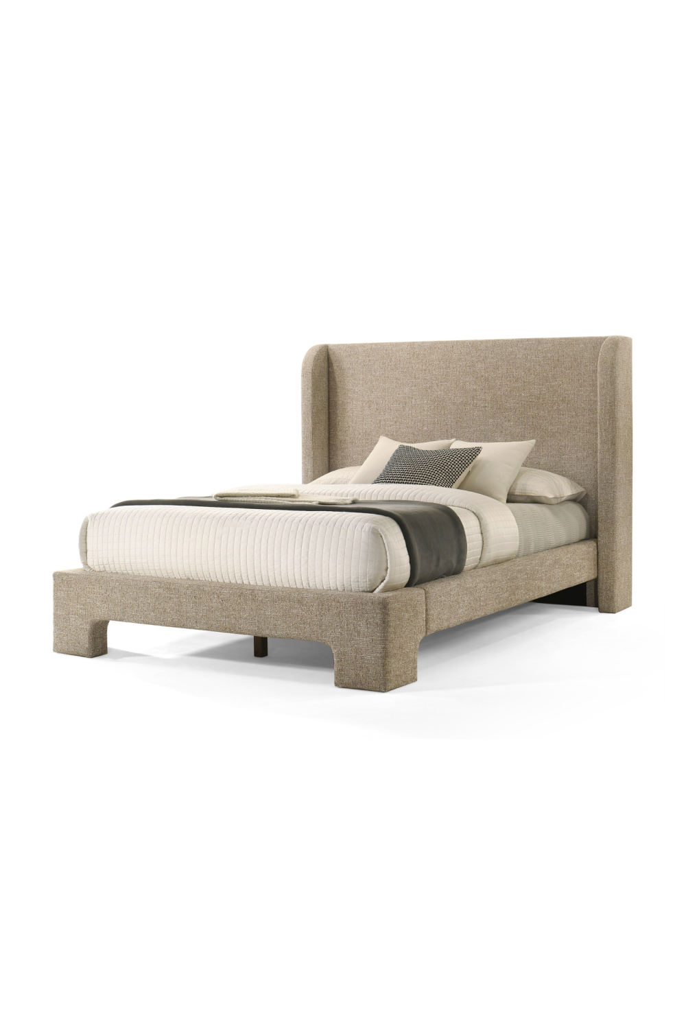 Beige Fabric Bed | Oroa.com