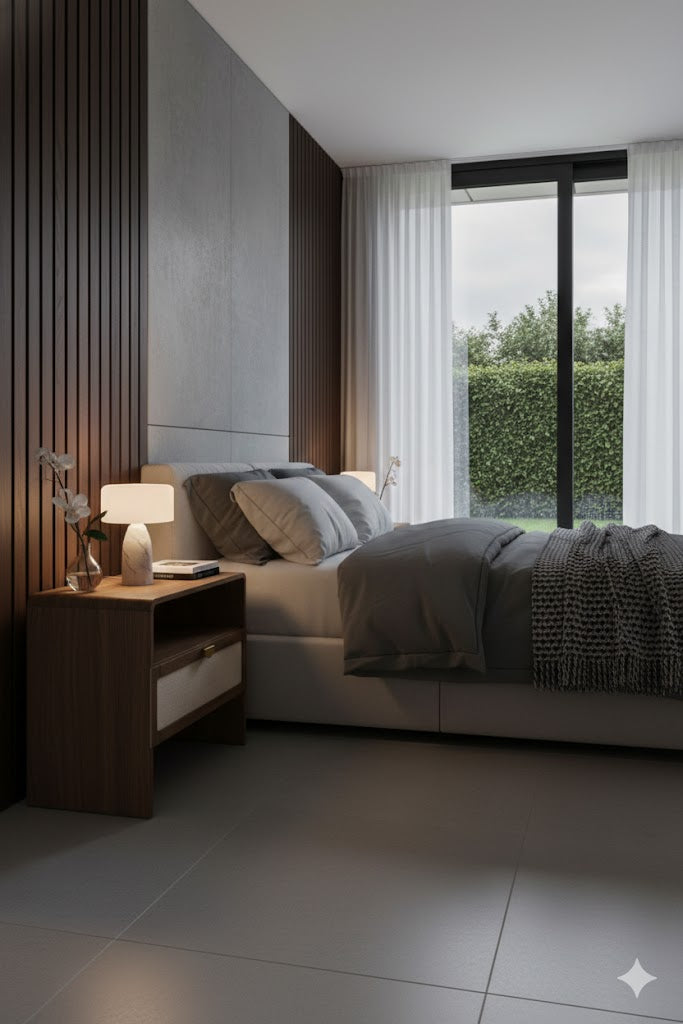 Natural Burlap Nightstand | OROA Modern Emilio | Oroa.com