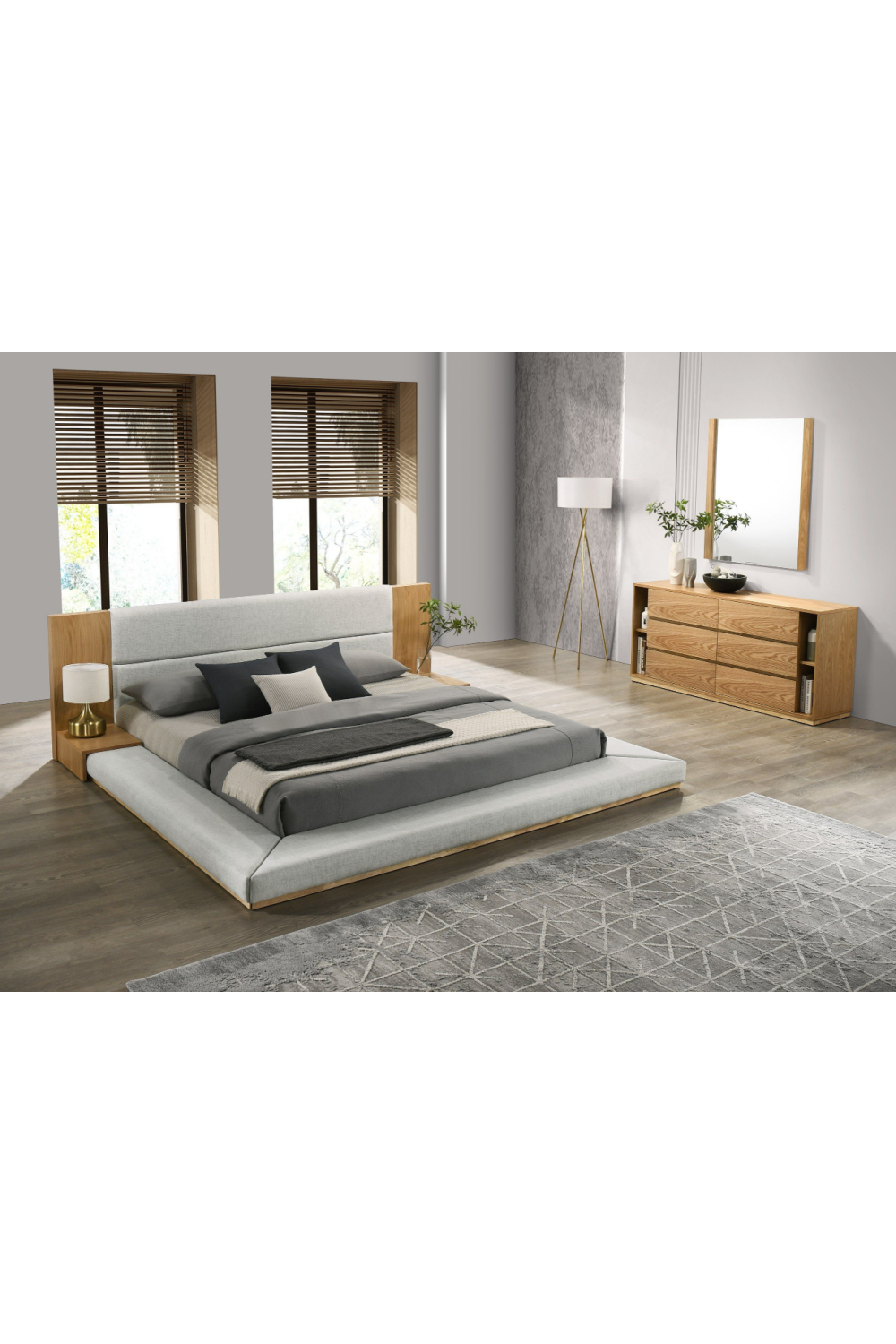 Natural Oak Queen Bed | OROA Modern Jagger | Oroa.com