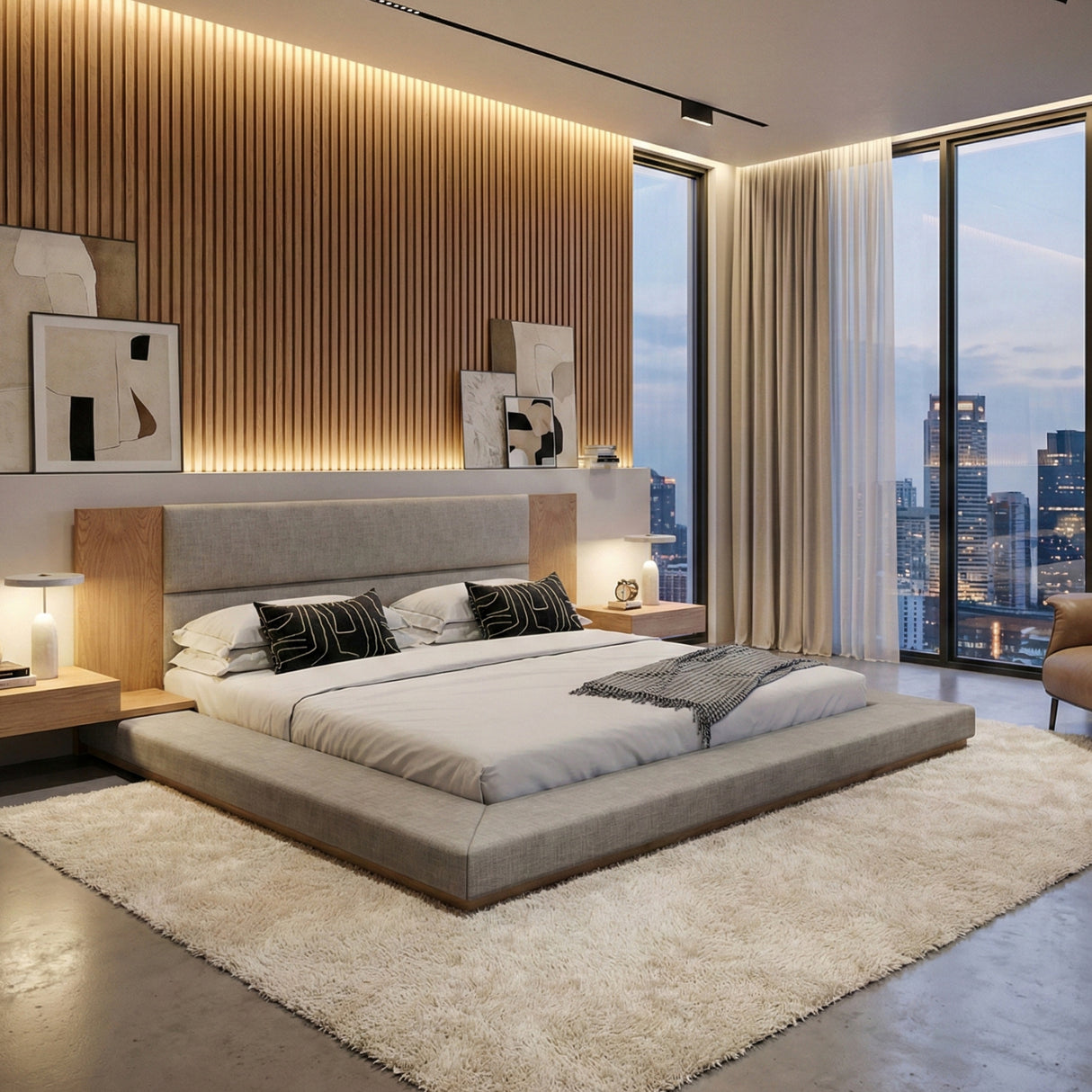 Natural Oak Queen Bed | OROA Modern Jagger | Oroa.com