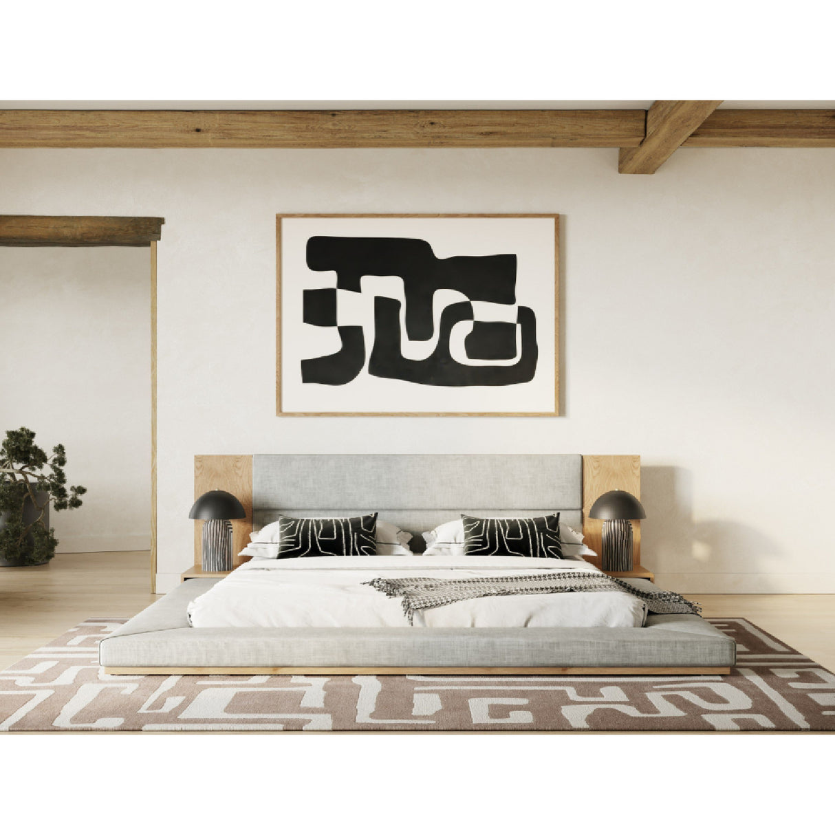 Natural Oak Queen Bed | OROA Modern Jagger | Oroa.com