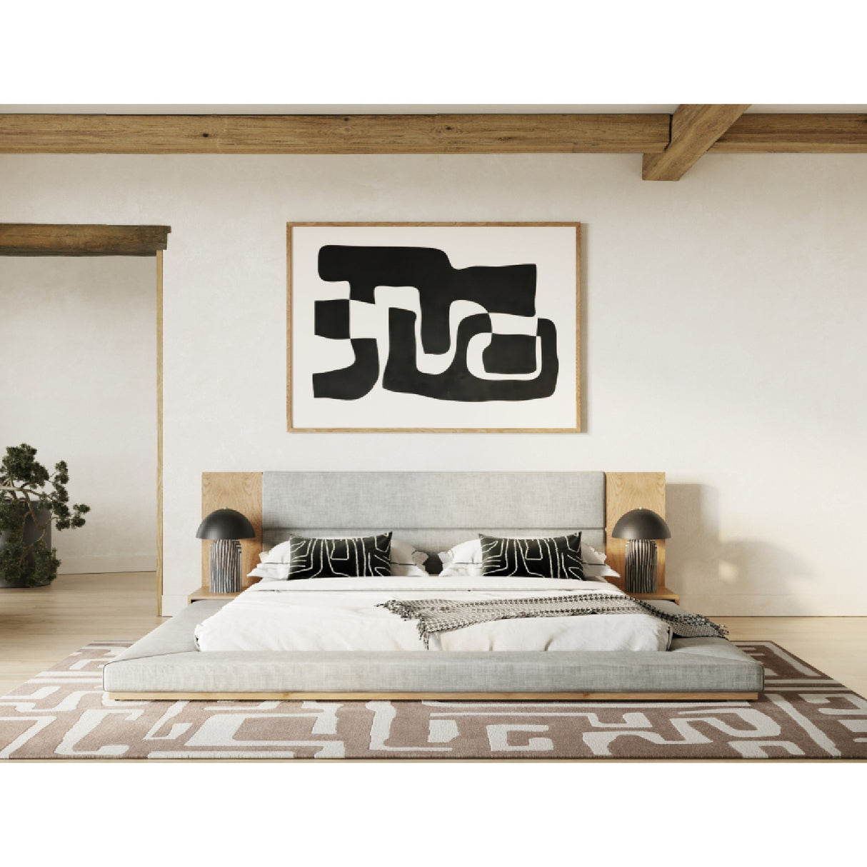 Natural Oak Queen Bed | OROA Modern Jagger | Oroa.com