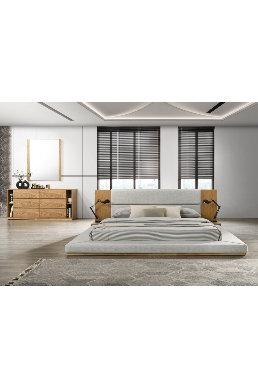 Natural Oak Queen Bed | OROA Modern Jagger | Oroa.com