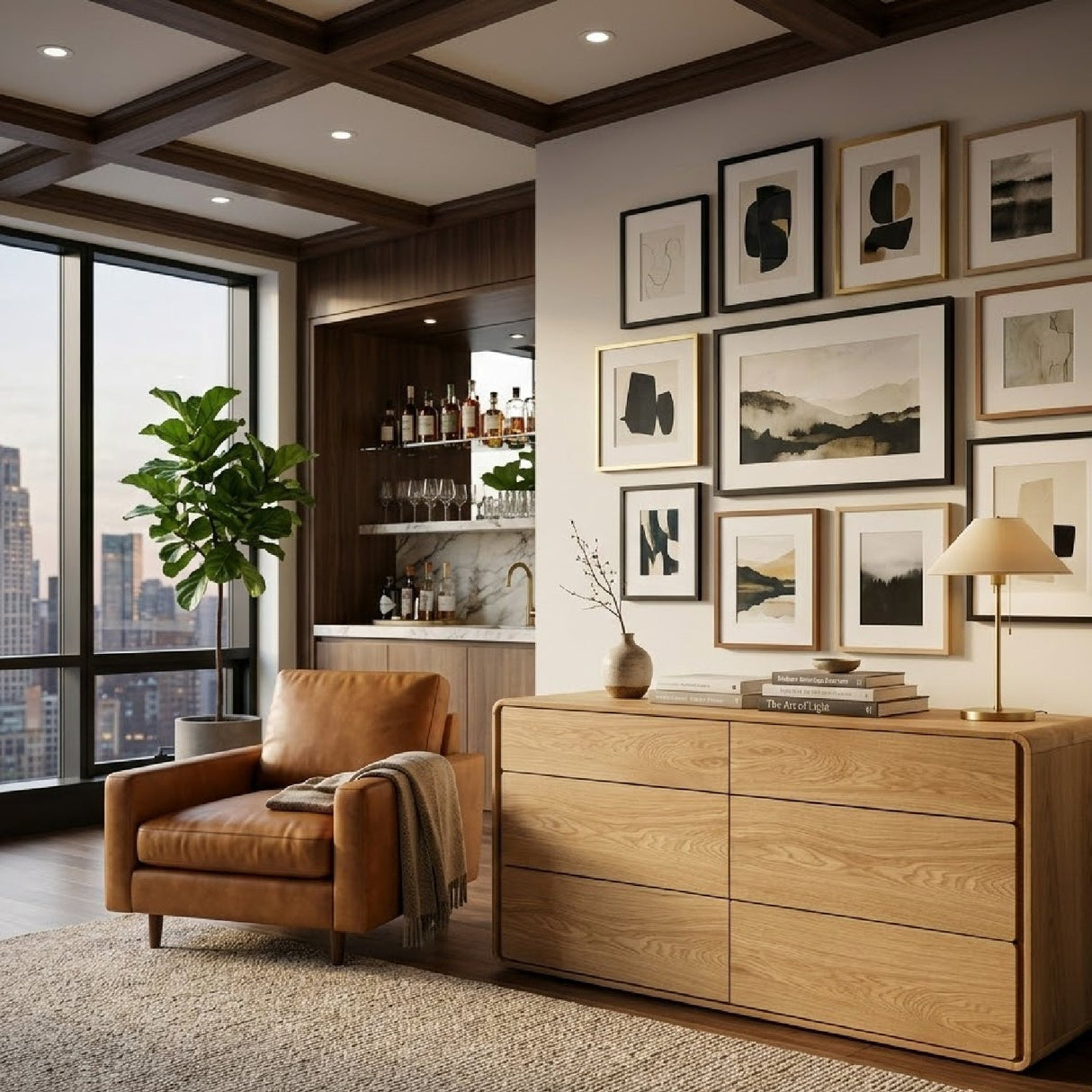 Solid Wood 6-Drawer Dresser – Dustin – angled view