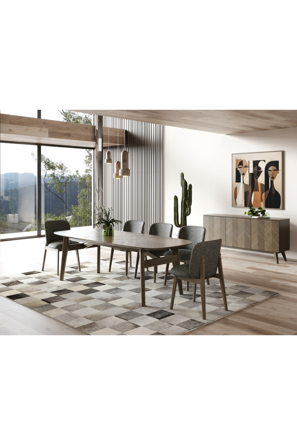 Gray Fabric Dining Chairs (2) | OROA Modern Costello | Oroa.com