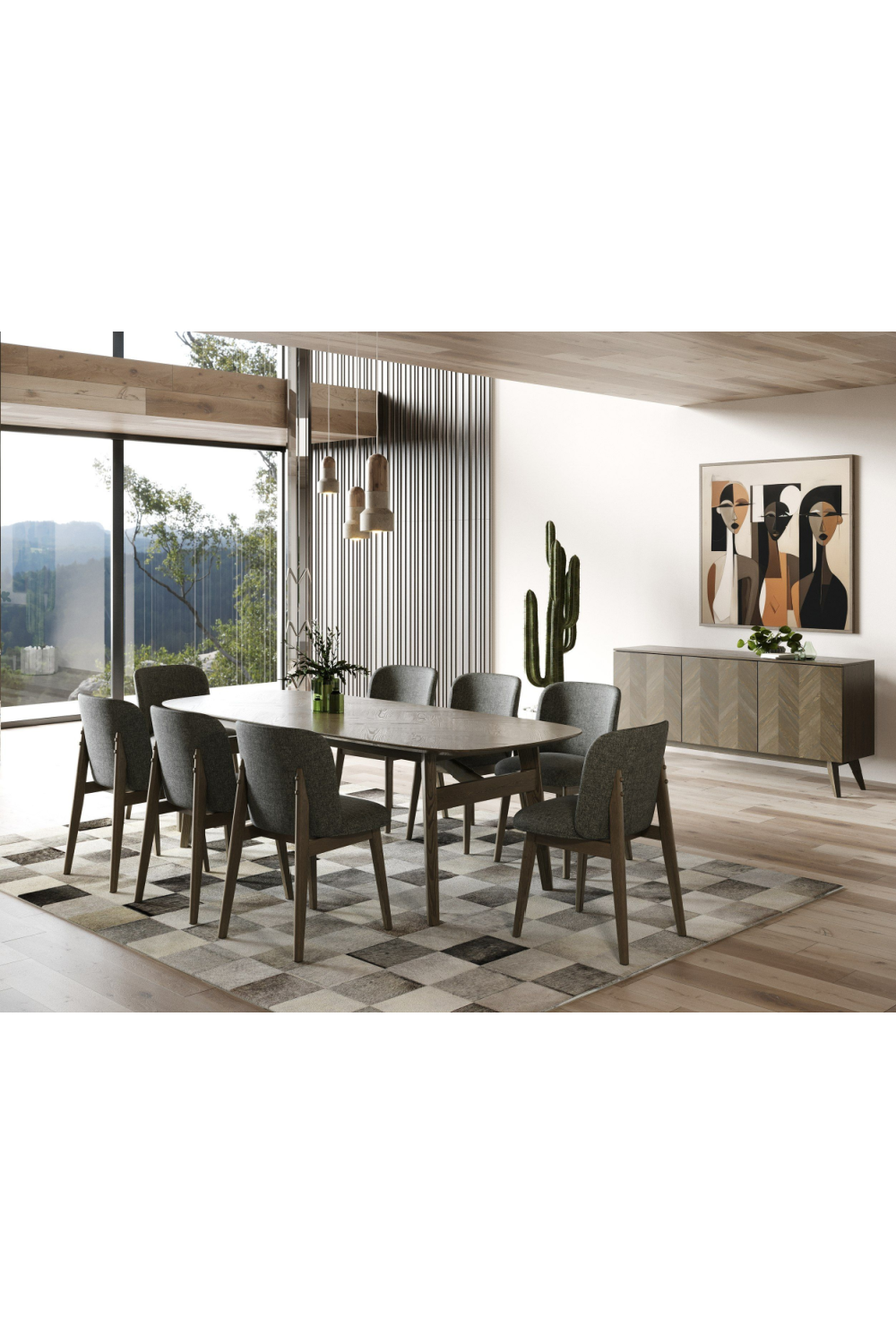 Gray Fabric Dining Chairs (2) | Oroa.com