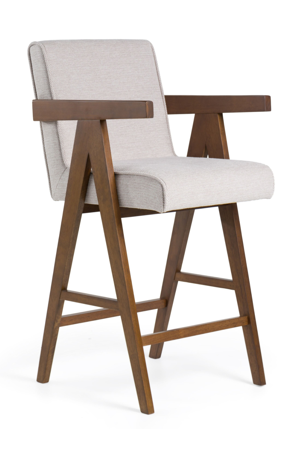 Walnut V-Leg Counter Chairs (2) | Oroa.com