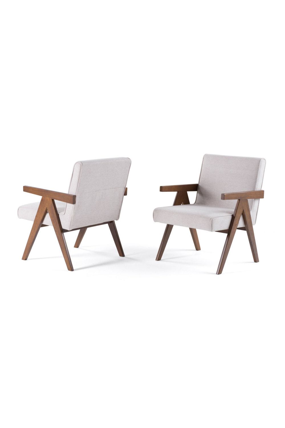Walnut V-Leg Accent Chairs (2) | OROA Modern Joseline | Oroa.com