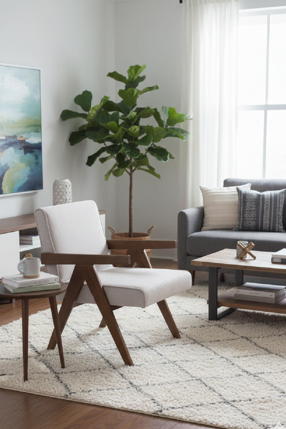 Walnut V-Leg Accent Chairs (2) | Oroa.com