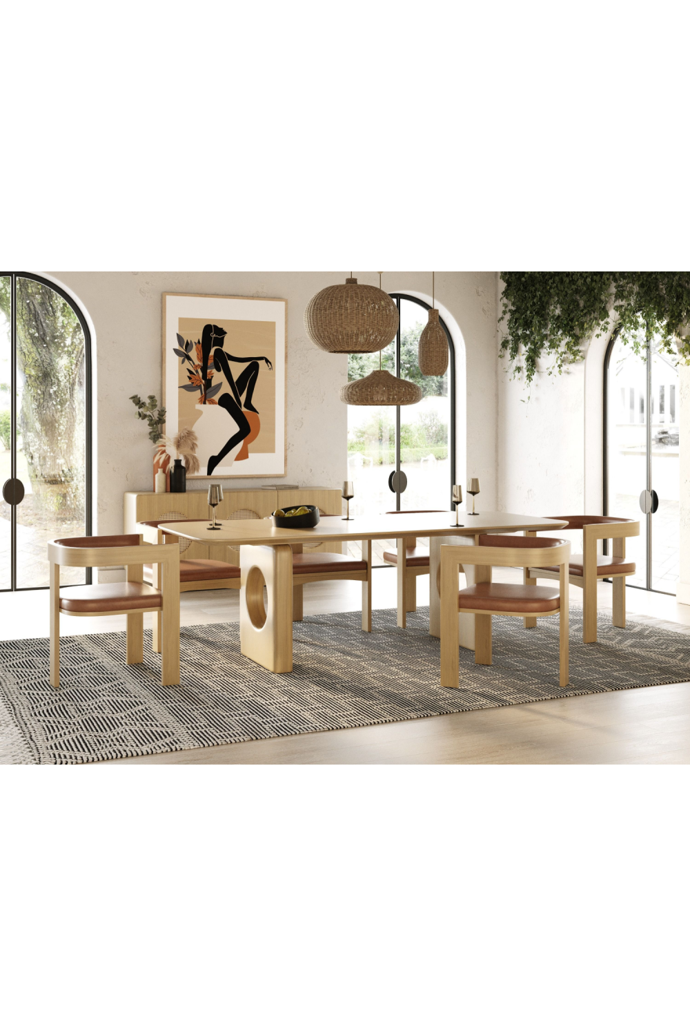 White Oak Veneer Dining Table | OROA Modern Oshana | Oroa.com