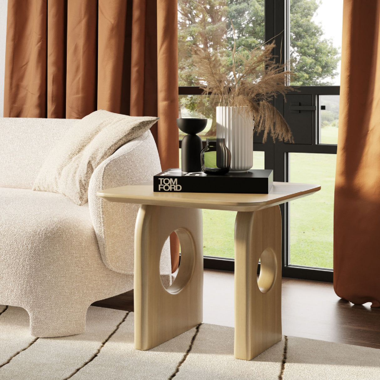 White Oak End Table – Oshana – angled view