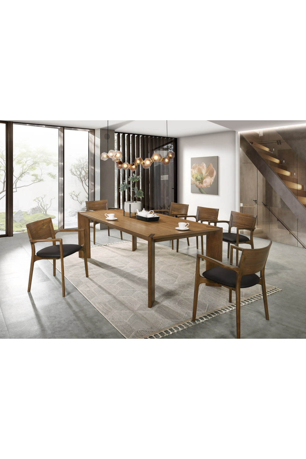 Modern European furniture - Walnut Rectangular Dining Table - www.oroa.com
