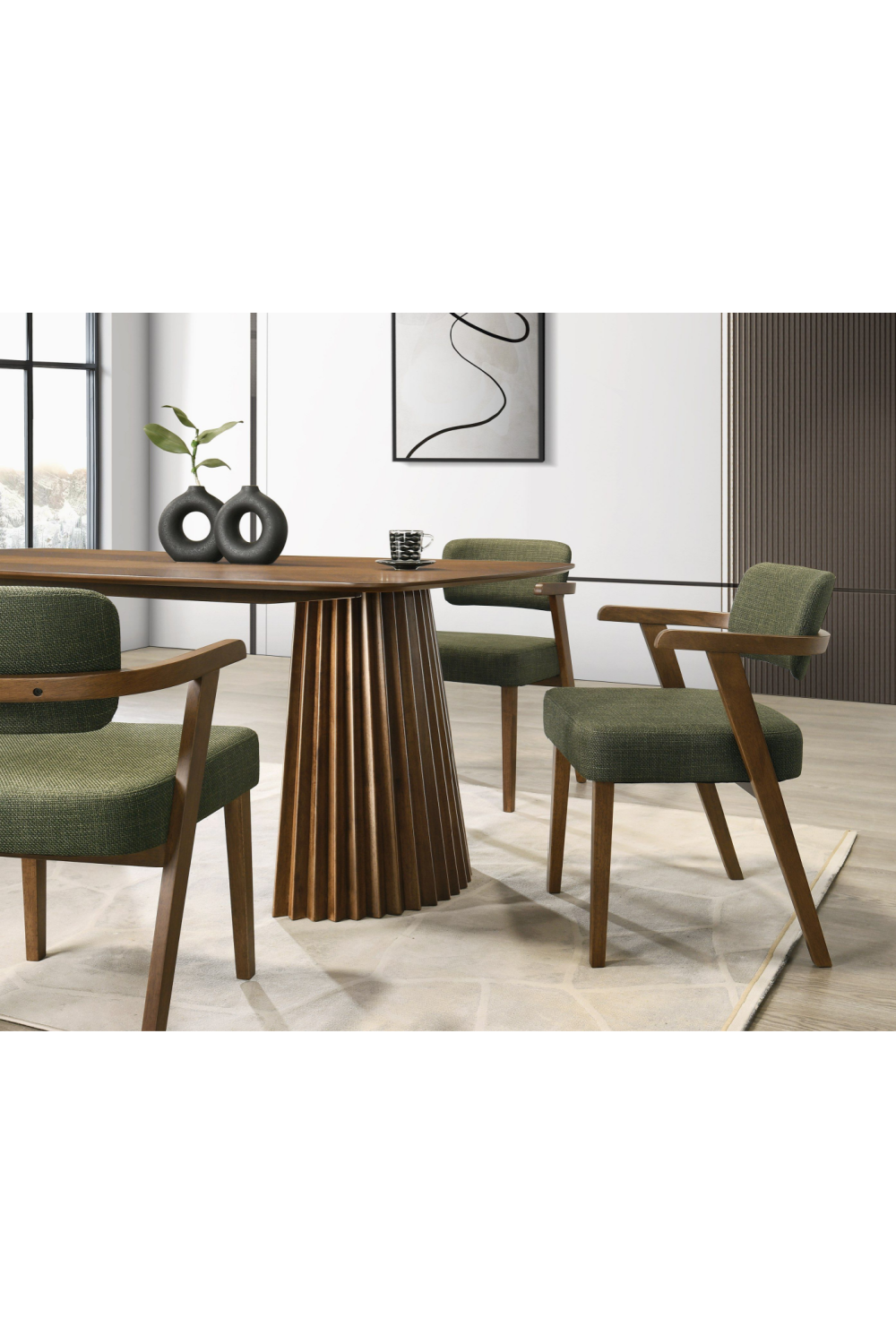 Herringbone Walnut Dining Table | OROA Modern Sacks | Oroatrade.com