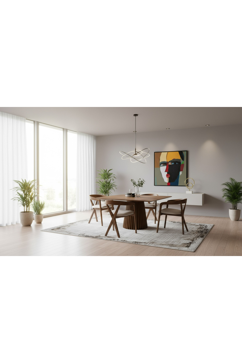 Square Walnut Dining Table | OROA Modern Platte | Oroa.com