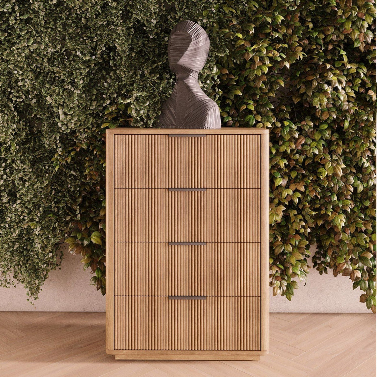Reeded Wood 4-Drawer Chest | OROA Modern Santa Monica | Oroa.com