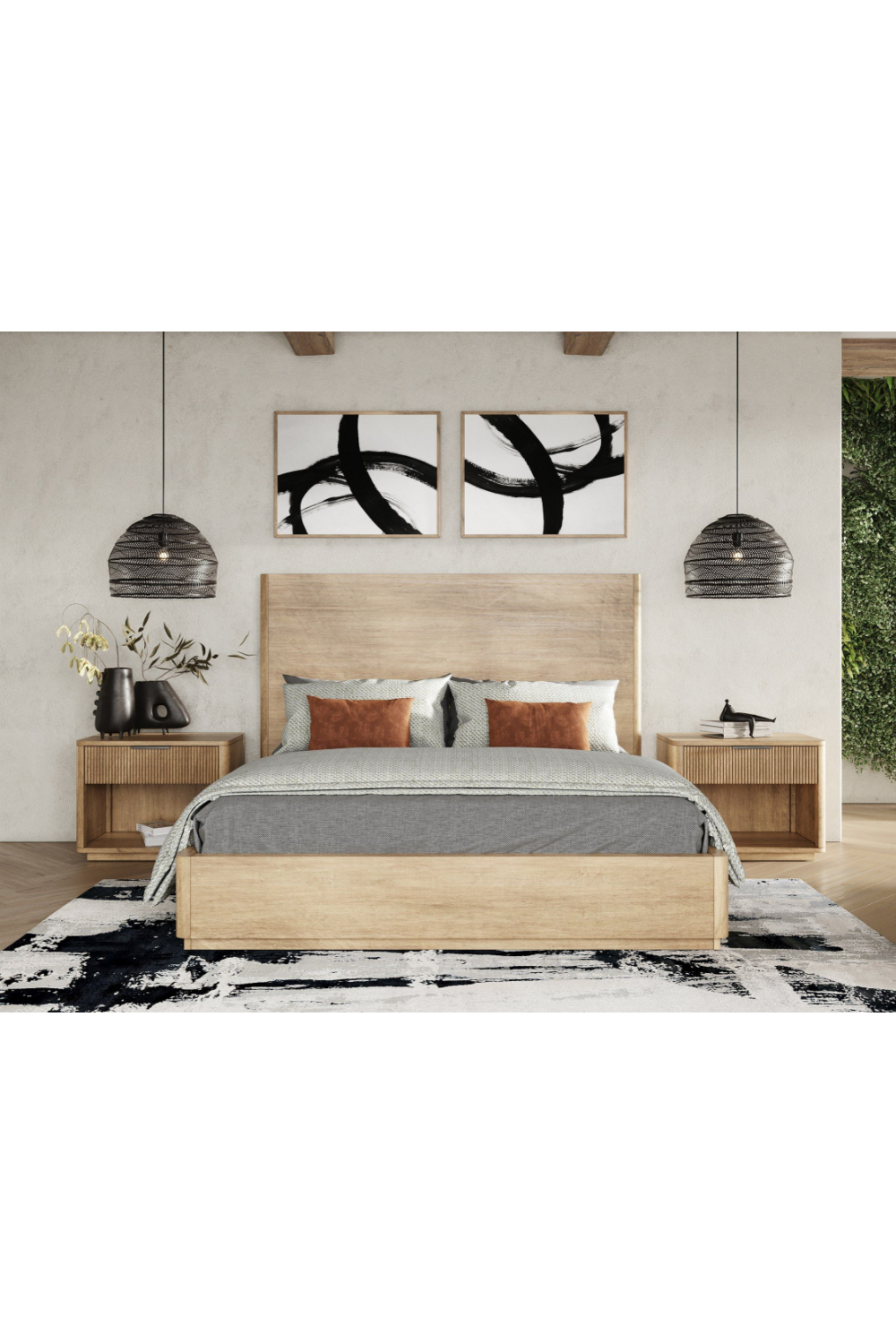 Reeded Wood 1-Drawer Nightstand | OROA Modern Santa Monica | Oroa.com