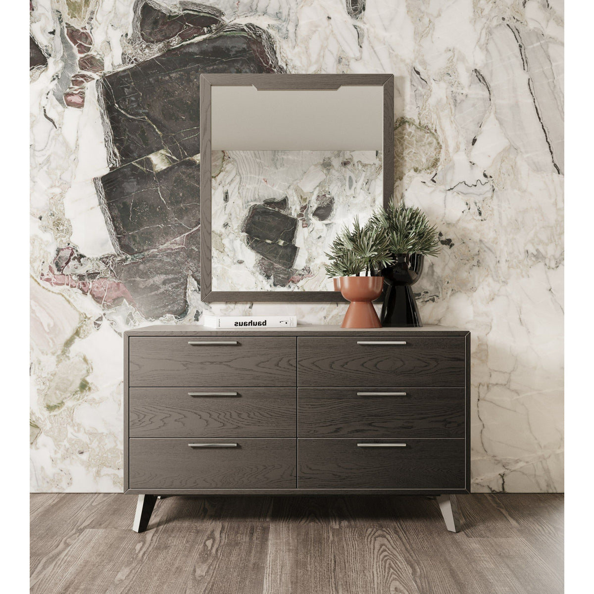 Gray Wash 6-Drawer Dresser | OROA Modern Soria