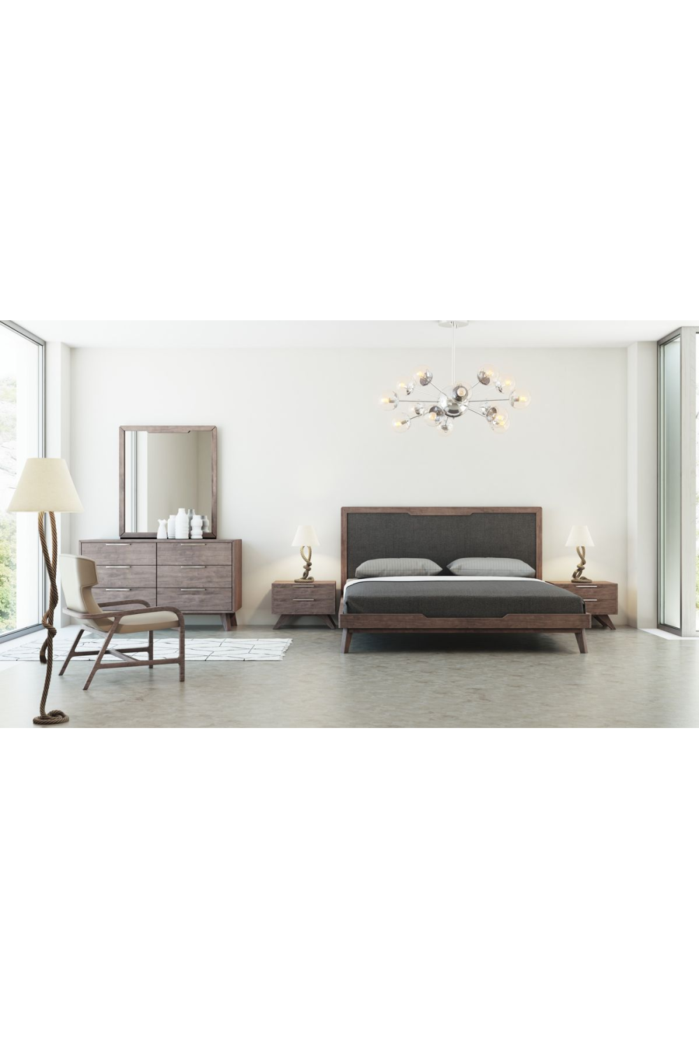 2-Drawer Walnut Nightstand | OROA Modern Soria | Oroa.com