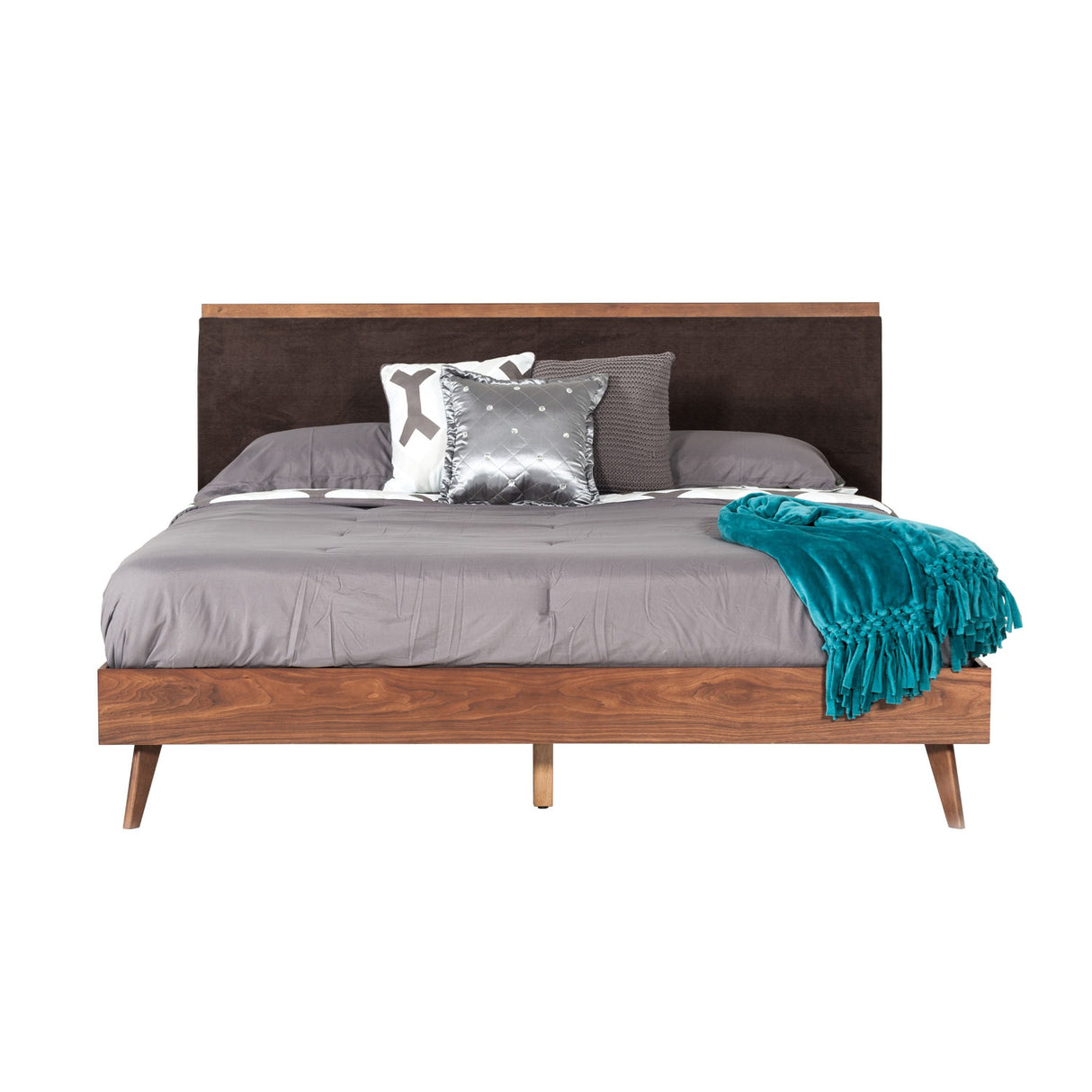 Brown Fabric Bed | OROA Modern Marshall