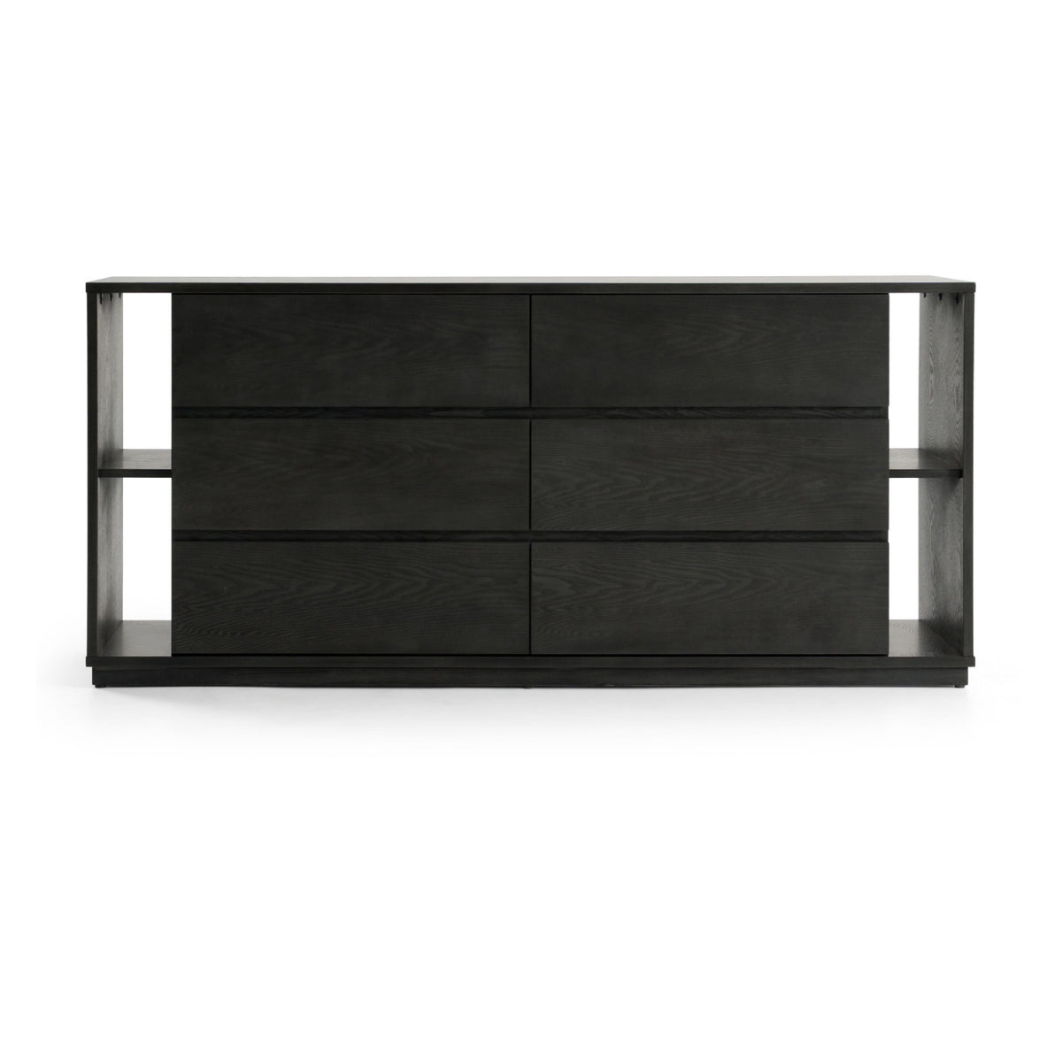 Gray 6-Drawer Dresser with Bookshelves | OROA Modern Jagger