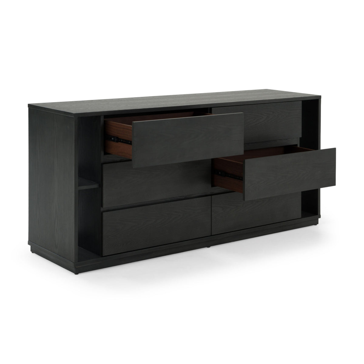 Gray 6-Drawer Dresser with Bookshelves | OROA Modern Jagger