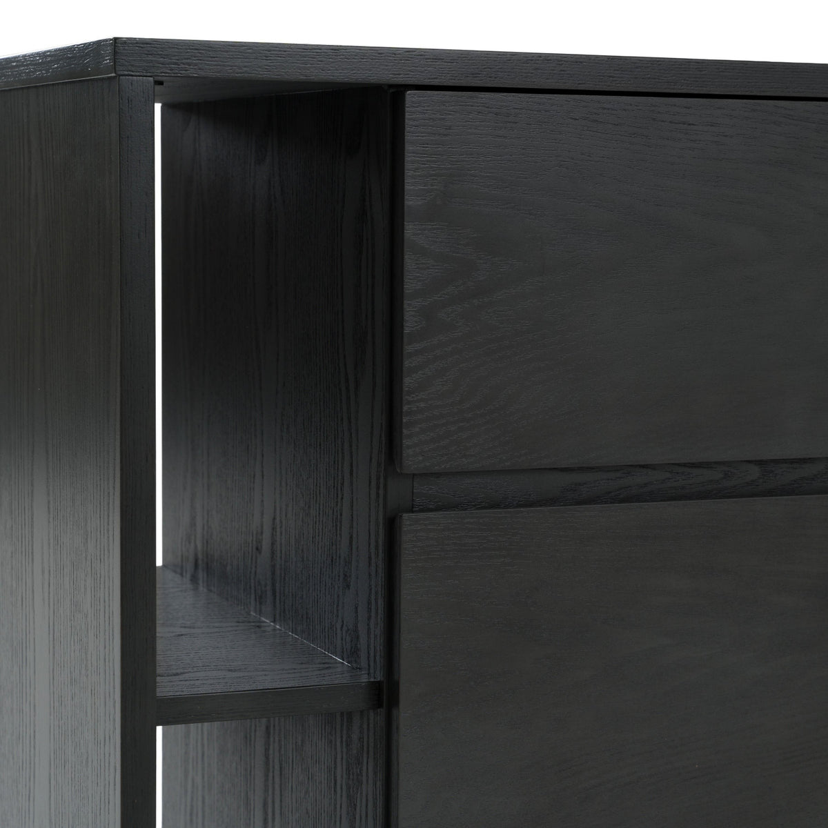 Gray 6-Drawer Dresser with Bookshelves | OROA Modern Jagger