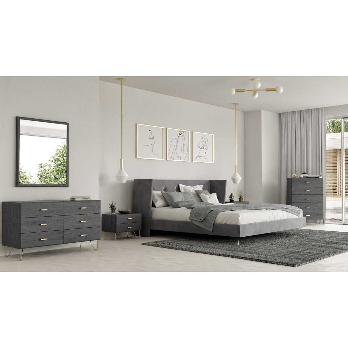 Gray Ash 6-Drawer Dresser | OROA Modern Bryan
