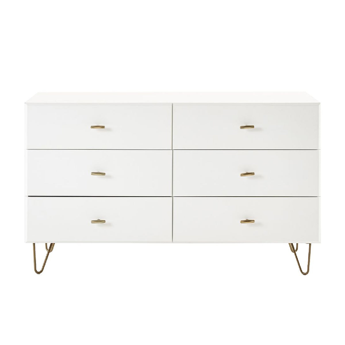 White Minimalist 6-Drawer Dresser | OROA Modern Bryan