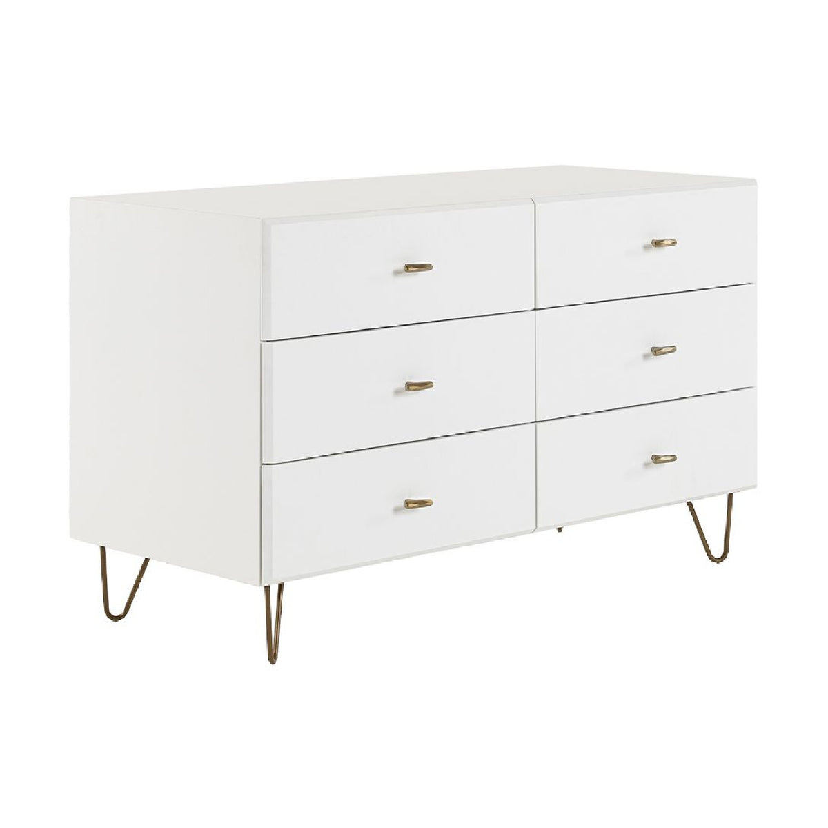 White Minimalist 6-Drawer Dresser | OROA Modern Bryan