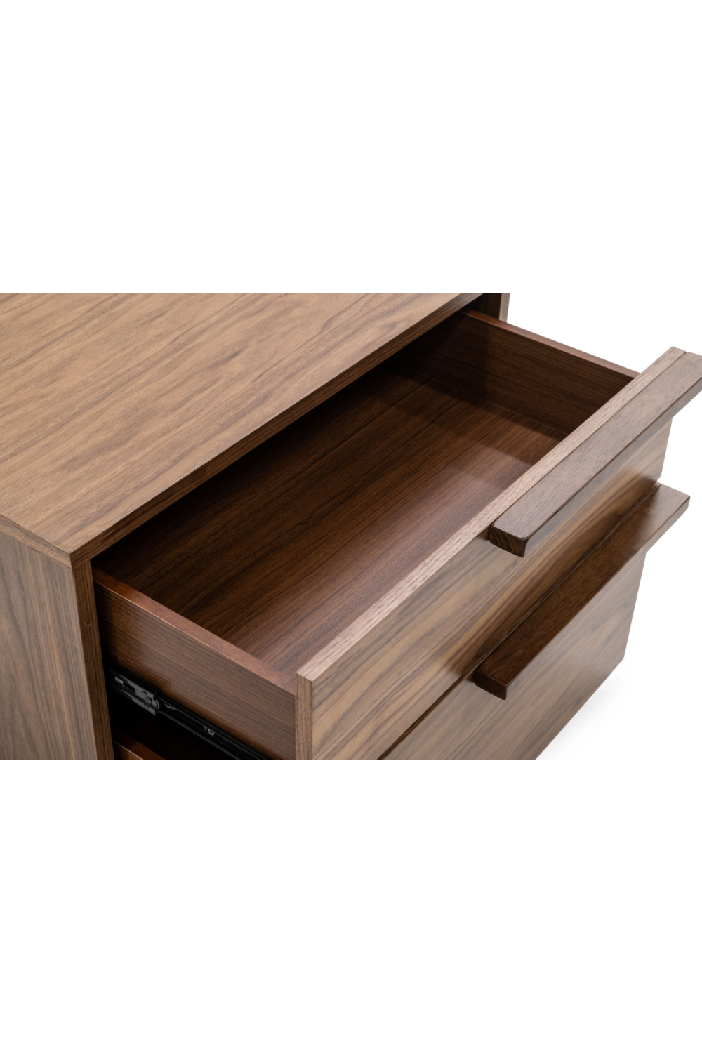 2-Drawer Walnut Veneer Nightstand | OROA Modern Amberlie | Oroa.com