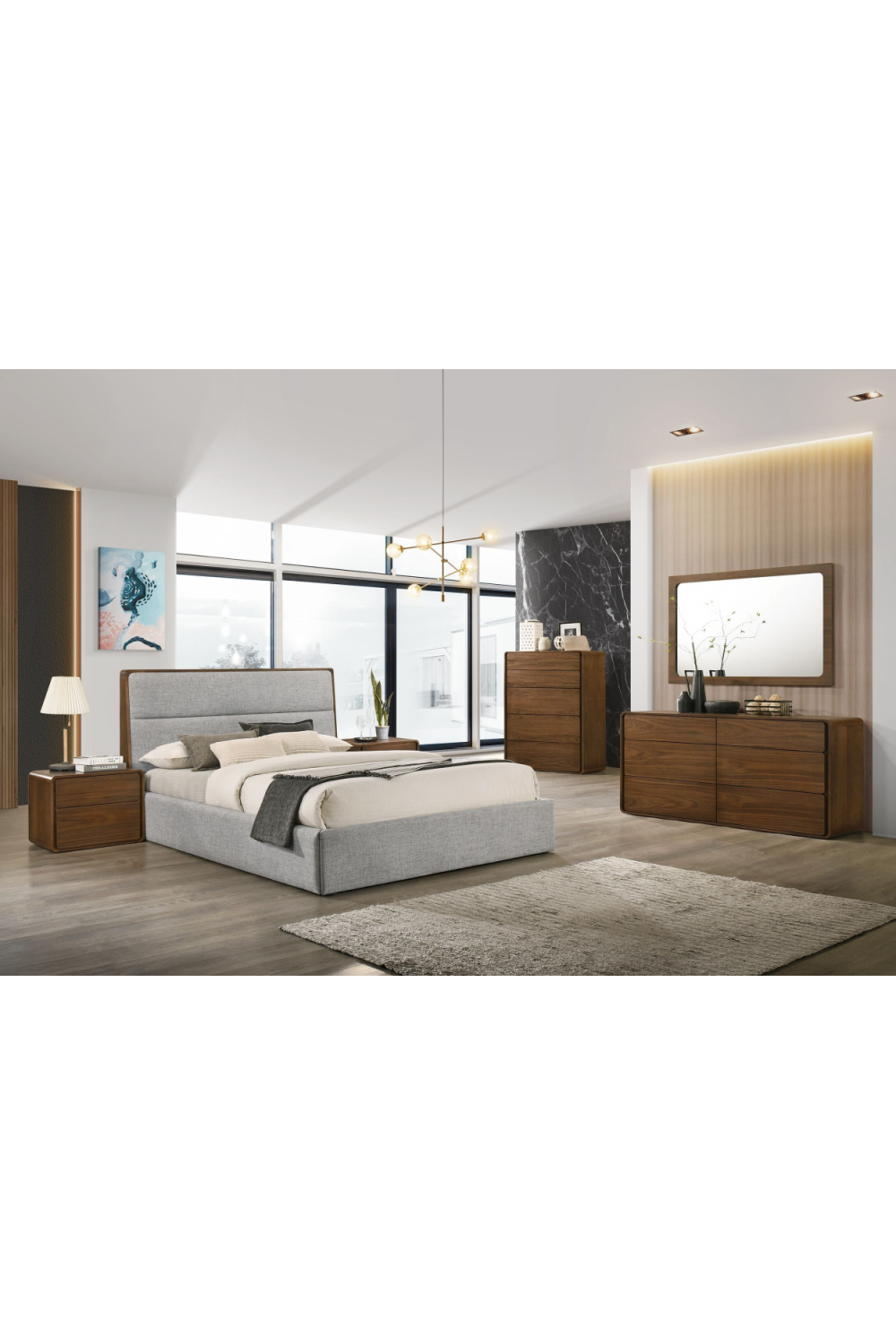Gray Walnut-Trimmed Bed | OROA Modern Dustin | Oroa.com