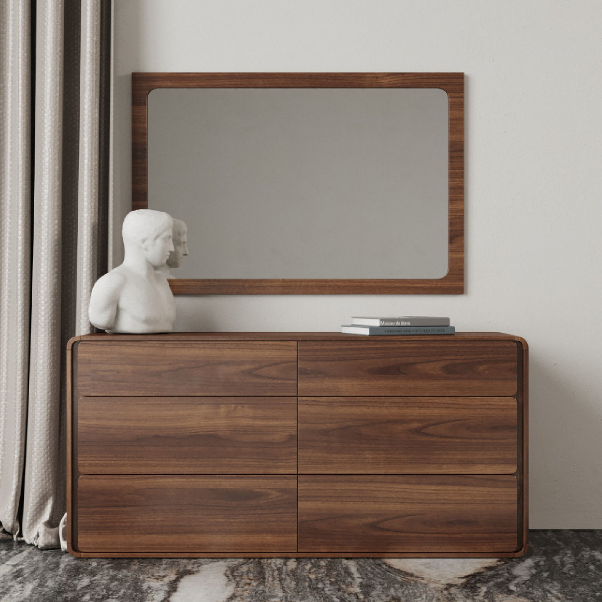 Solid Rubberwood 6-Drawer Dresser | Oroa.com