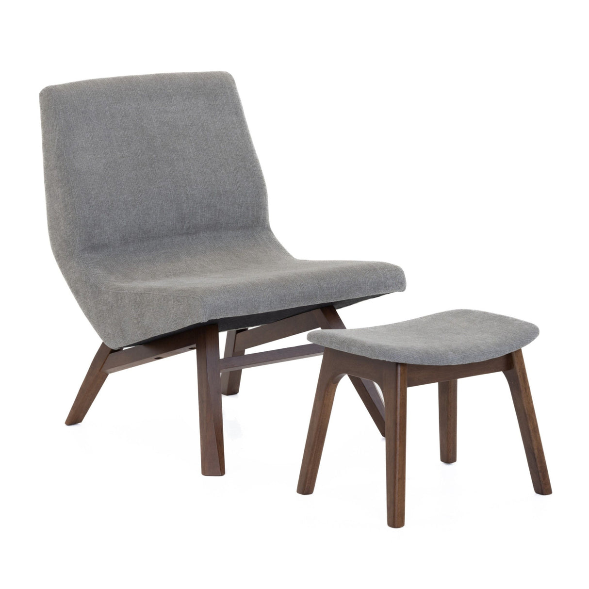 Gray Fabric Accent Chair & Ottoman | OROA Modern Whitney