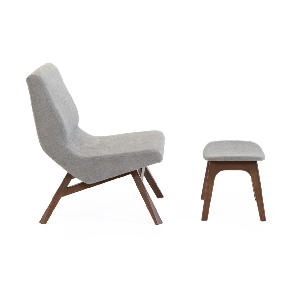 Gray Fabric Accent Chair & Ottoman | OROA Modern Whitney