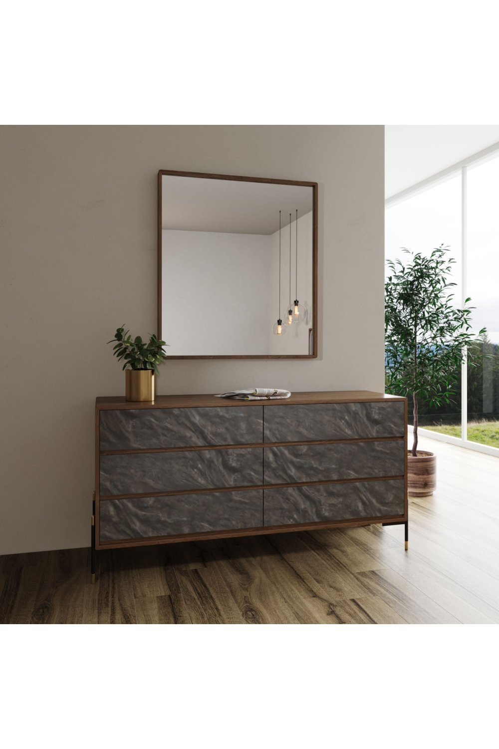 Volcanic Slate 6-Drawer Dresser | OROA Modern Metcalf | Oroa.com