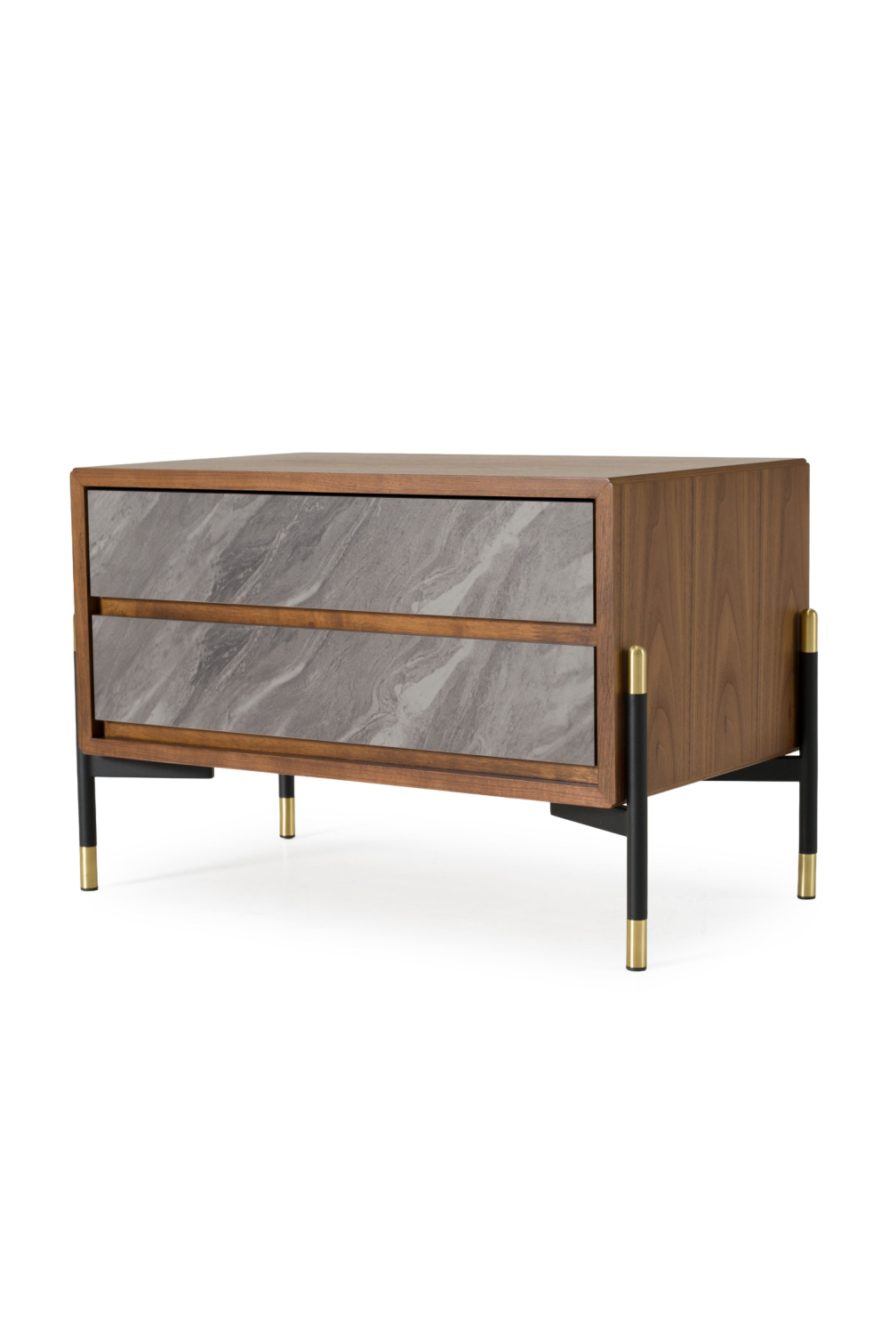 Volcanic Slate 2-Drawer Nightstand | OROA Modern Metcalf | Oroa.com