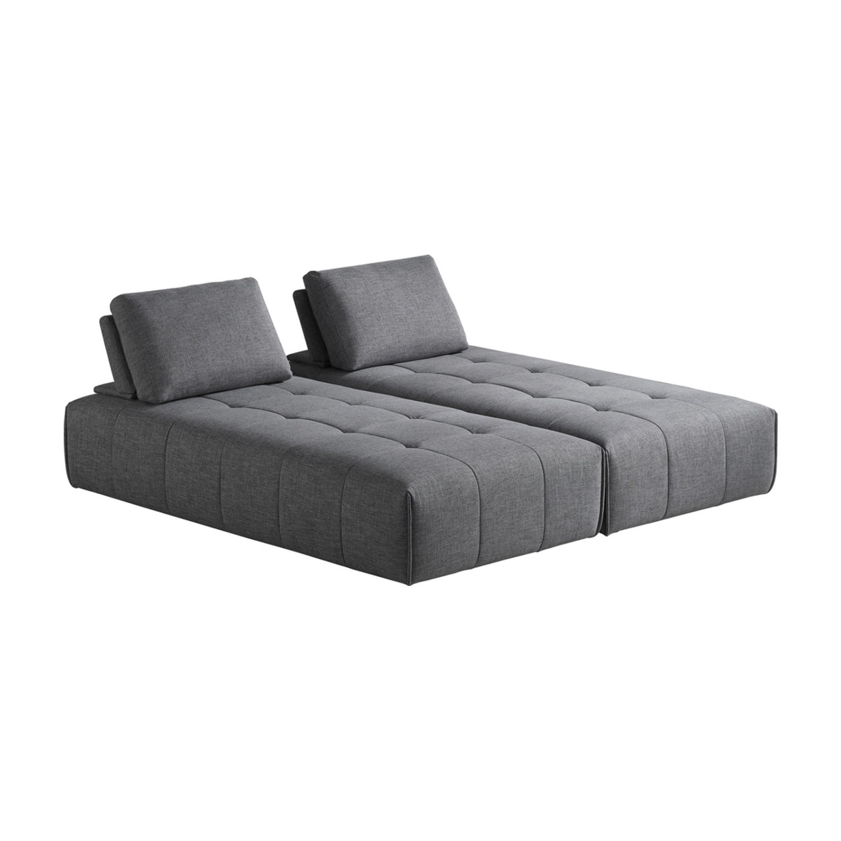 Gray Tufted Modular Sofa | OROA Modern Edgar