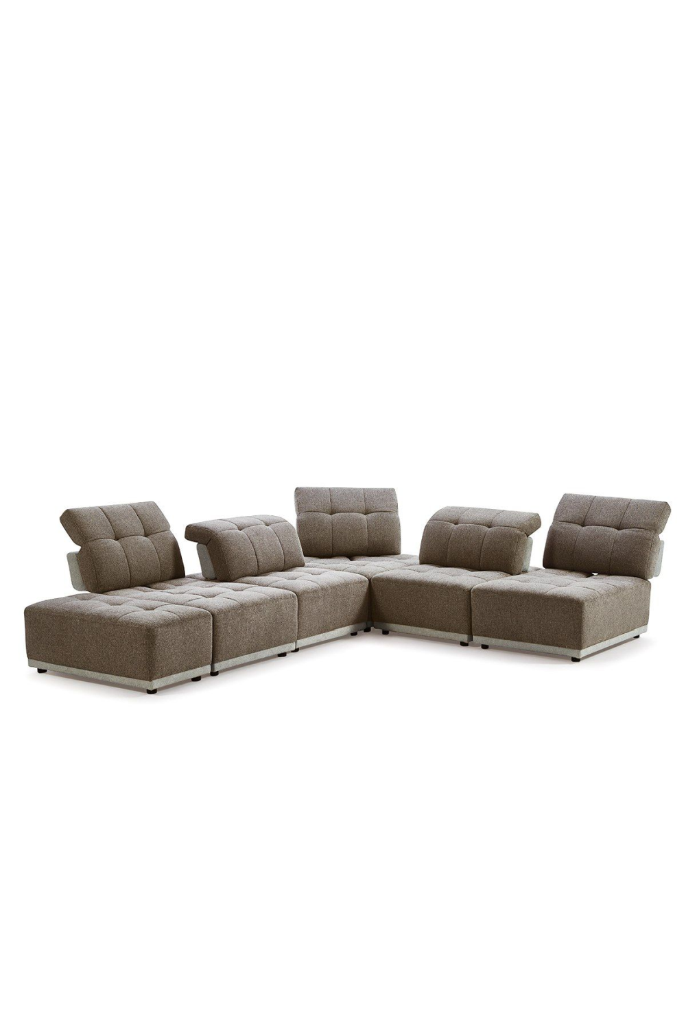 Brown Tufted Modular Sectional Sofa | OROA Modern Ekron | Oroa.com