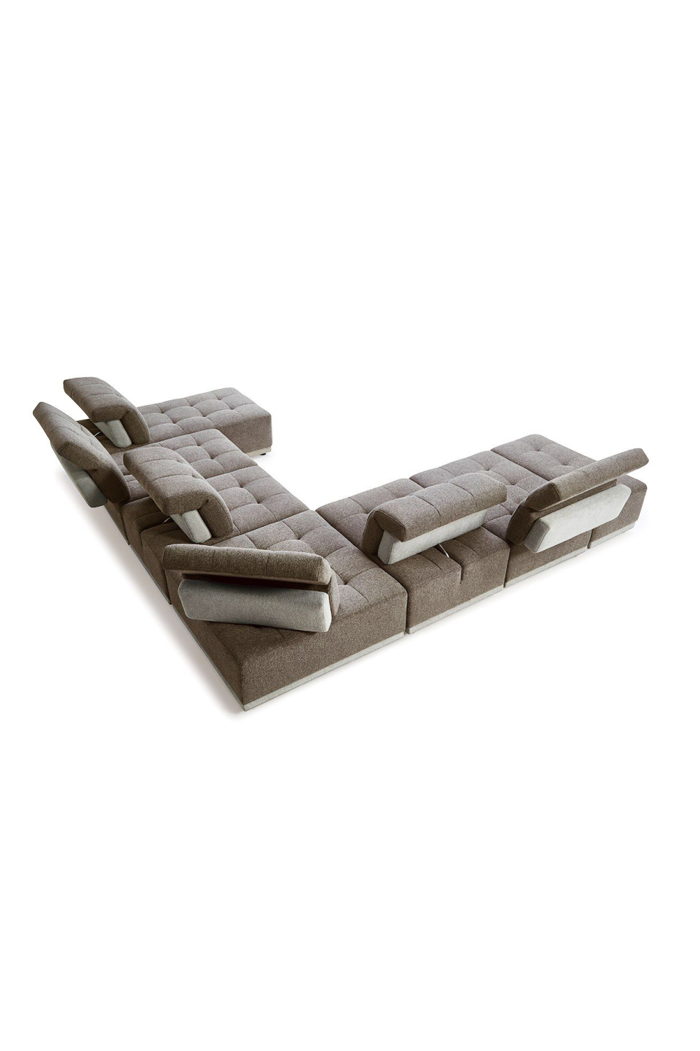 Brown Tufted Modular Sectional Sofa | OROA Modern Ekron | Oroa.com
