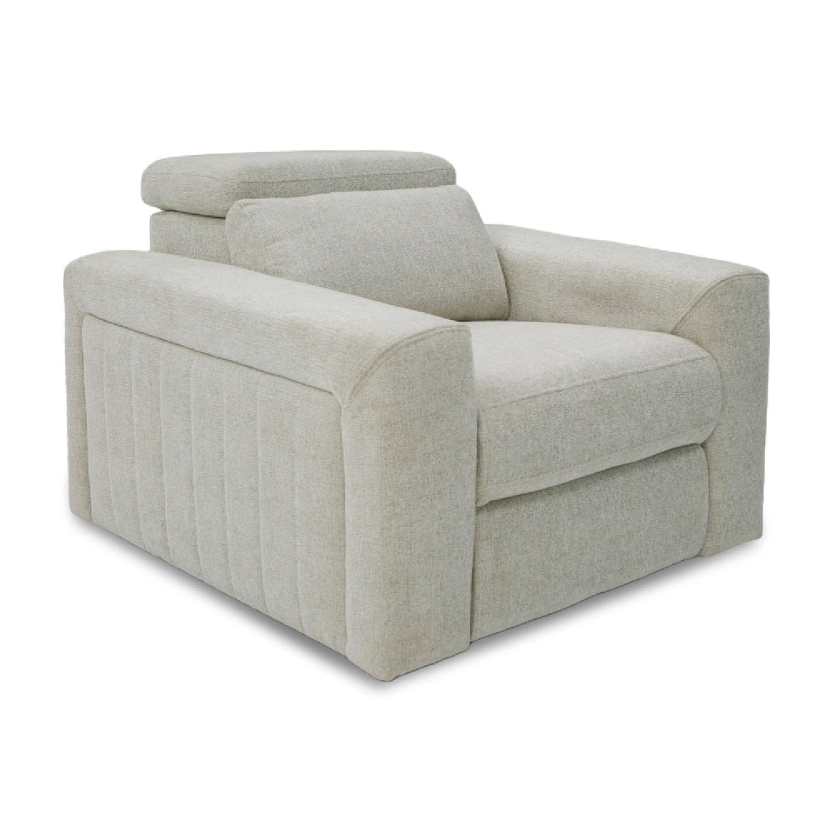 Beige Power Recliner Lounge Chair – Gering – front view