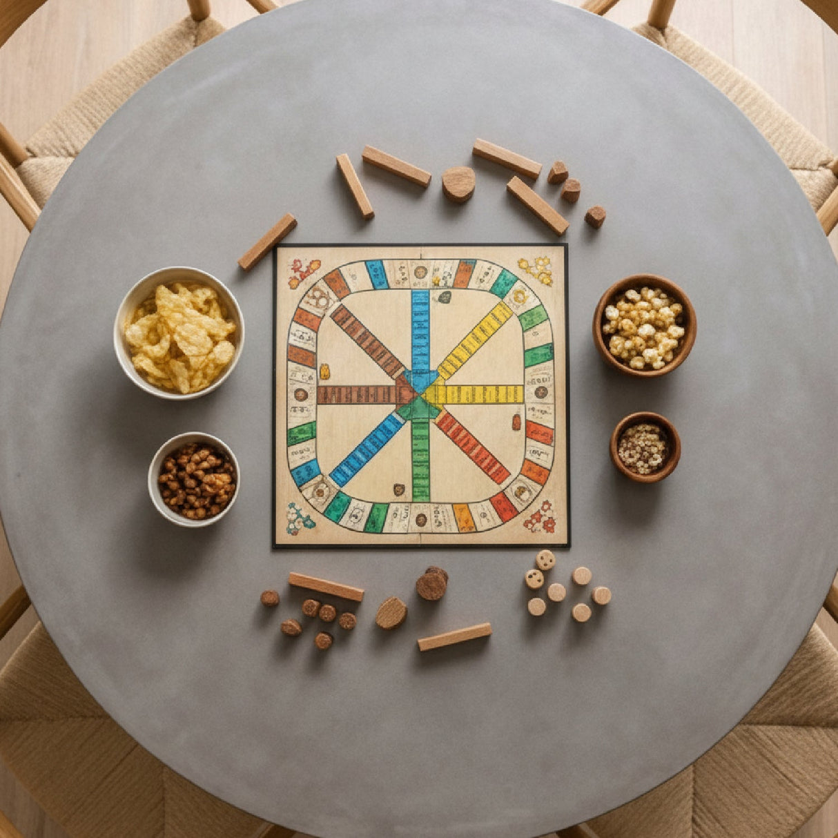 Walnut Base Round Dining Table | OROA Modern Bateman