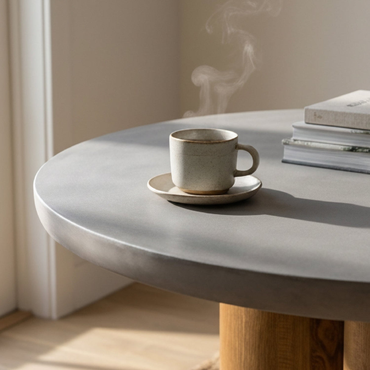 Walnut Base Round Dining Table – Bateman – alternate view 9