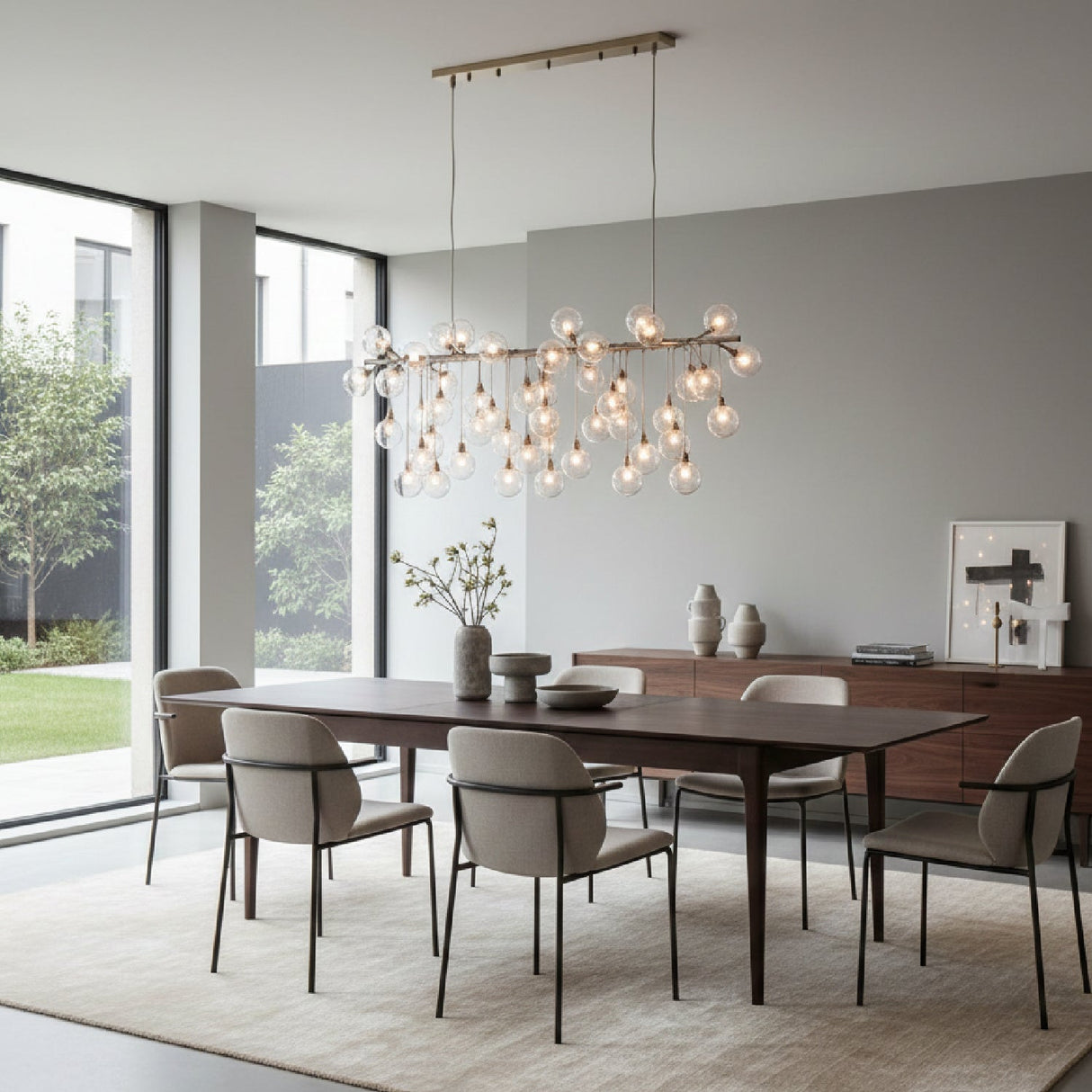 Brown Oak Extendable Dining Table – Dallas – angled view