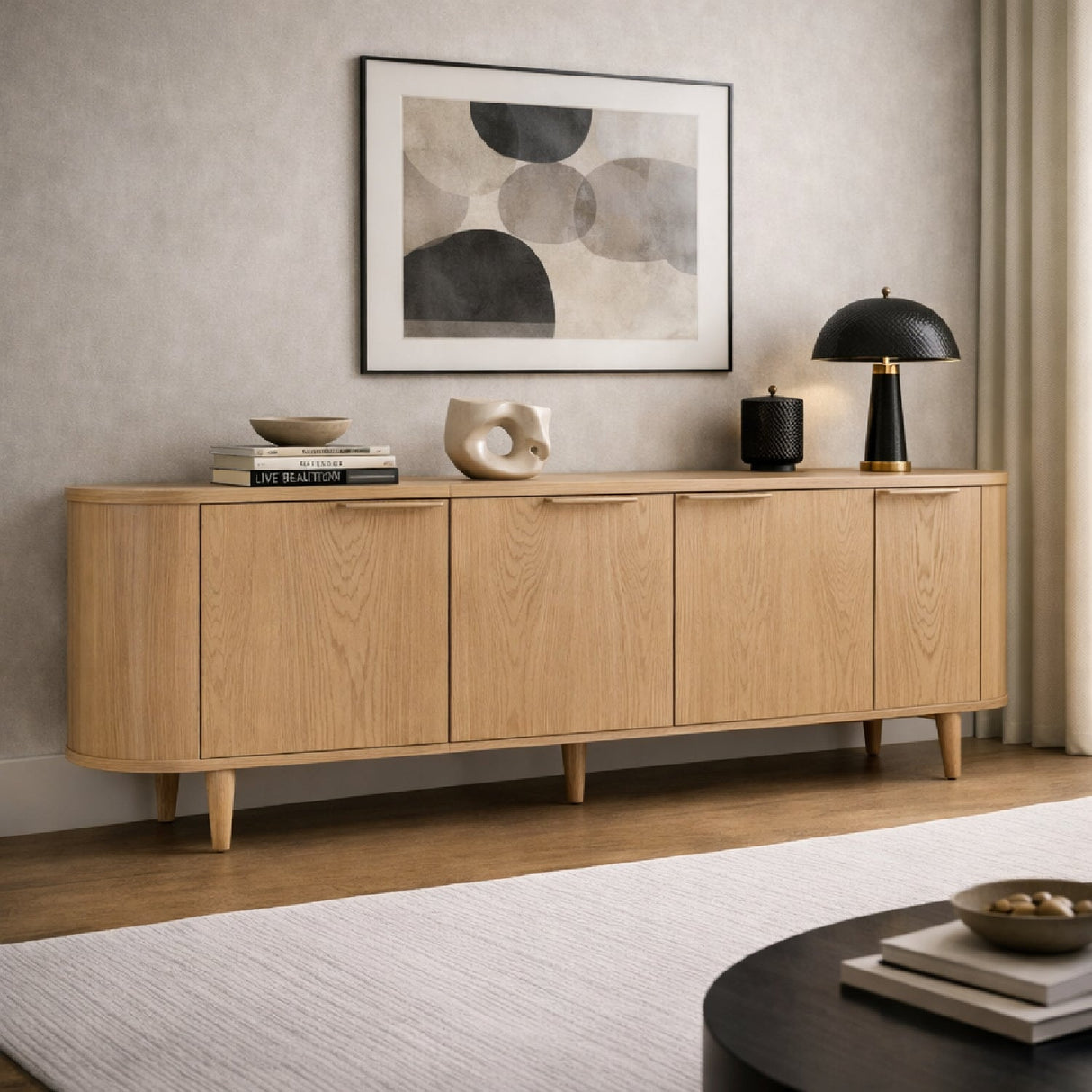 3-Door Oak Sideboard – Richmond – angled view