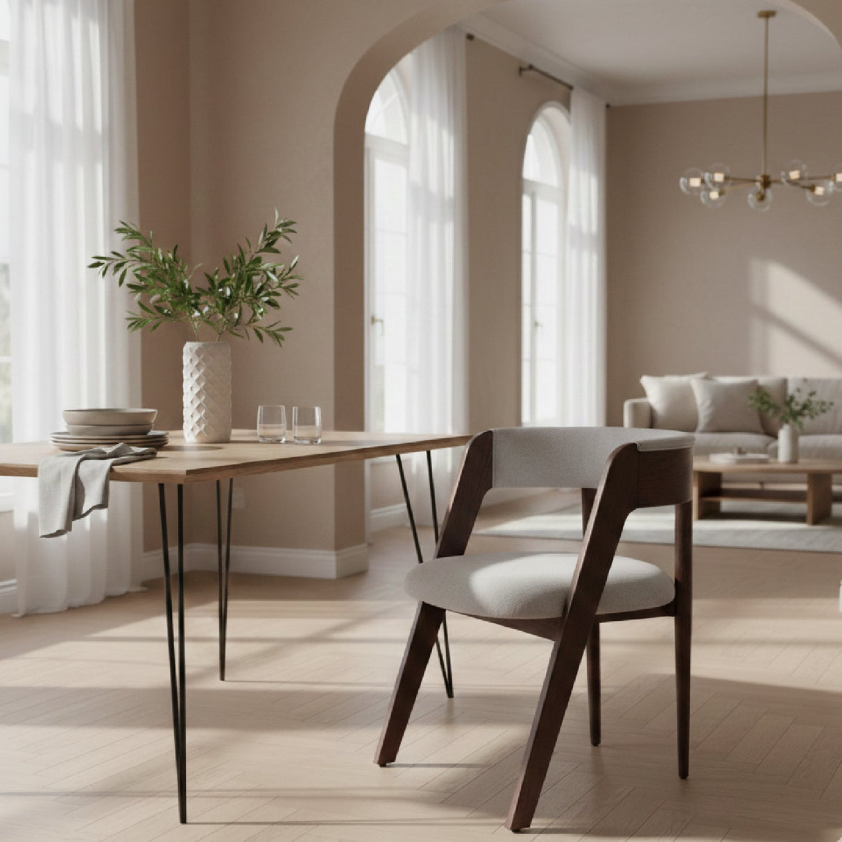 Rounded-Back Walnut Dining Chairs (2) – Vegas – alternate view 12