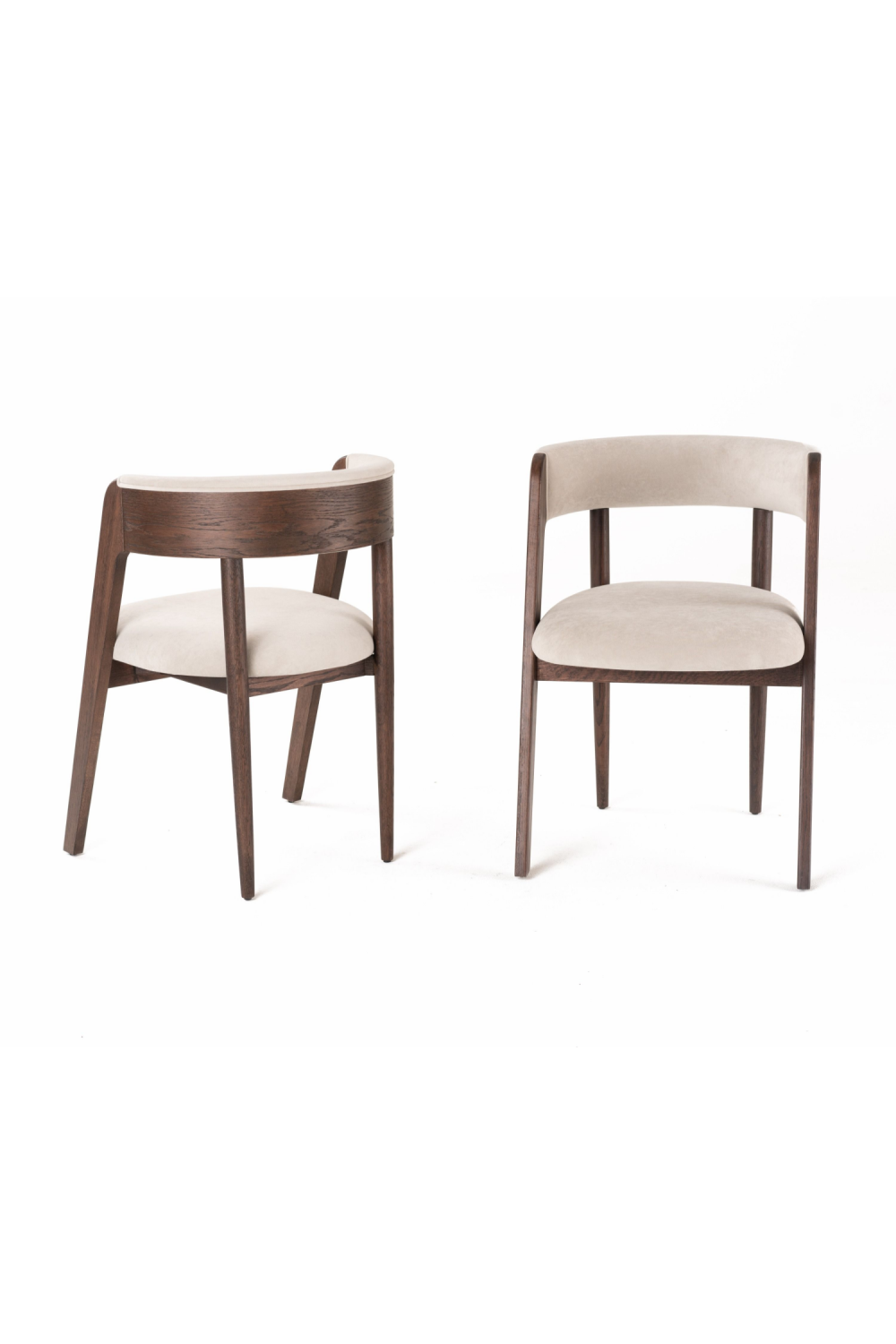 Rounded-Back Walnut Dining Chairs (2) | OROA Modern Vegas | Oroa.com