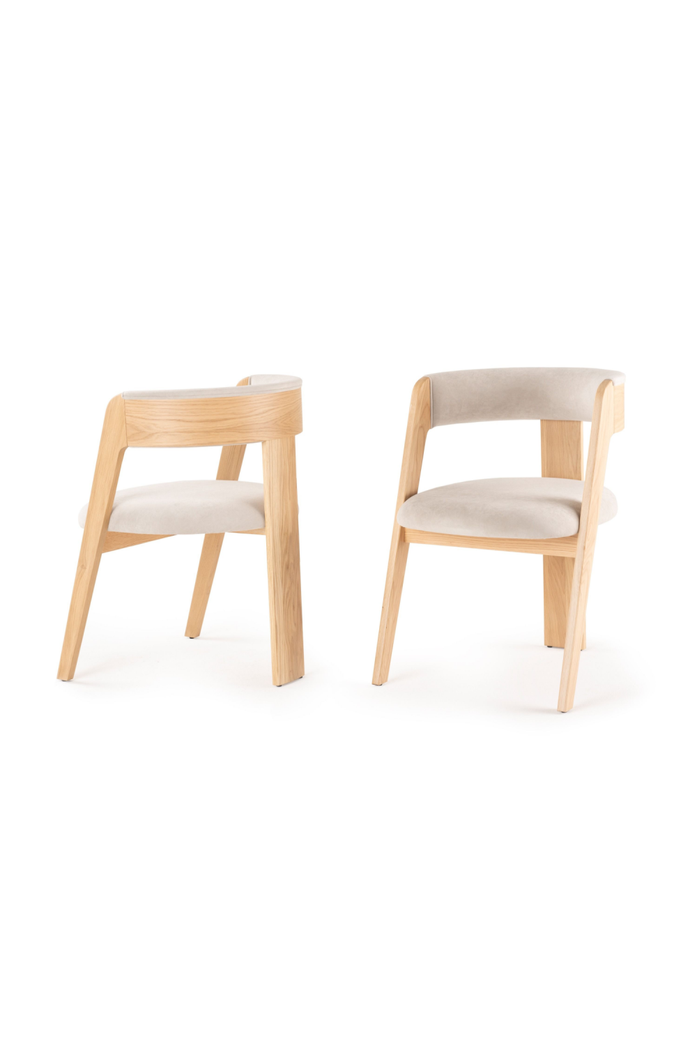 Wood Framed Curve Dining Chairs (2) | Oroa.com
