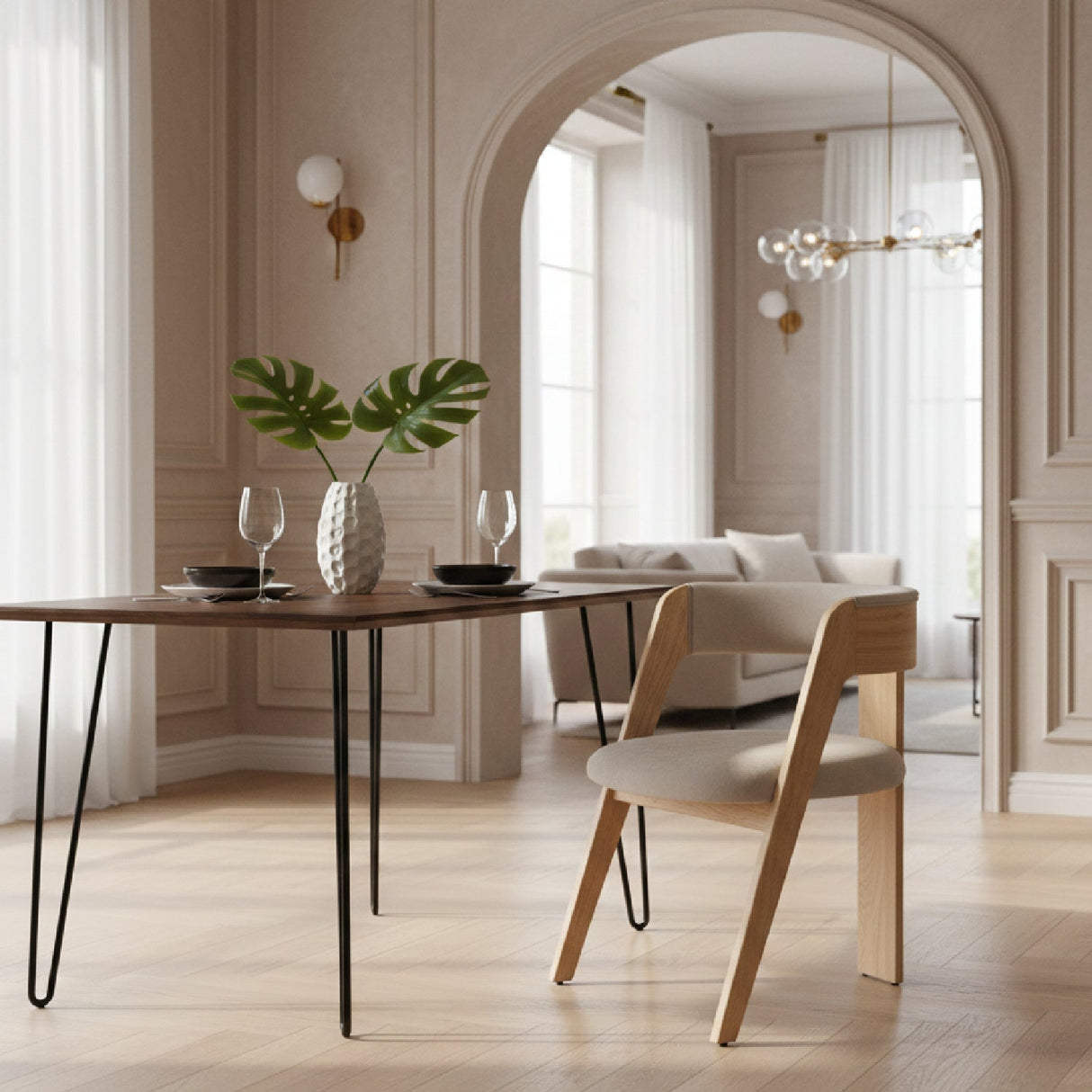 Wood Framed Curve Dining Chairs (2) – Washington – alternate view 16