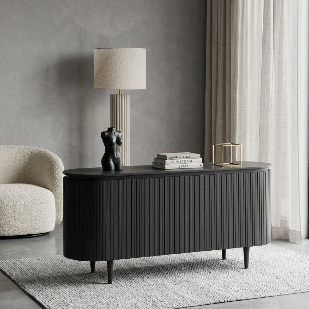 Oak 4-Door Oval Sideboard – Miami – alternate view 14