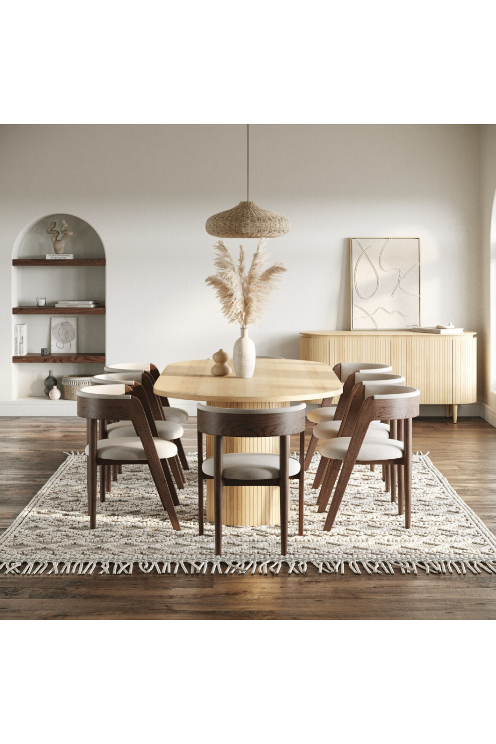 Oak 4-Door Oval Sideboard – Miami – alternate view 10